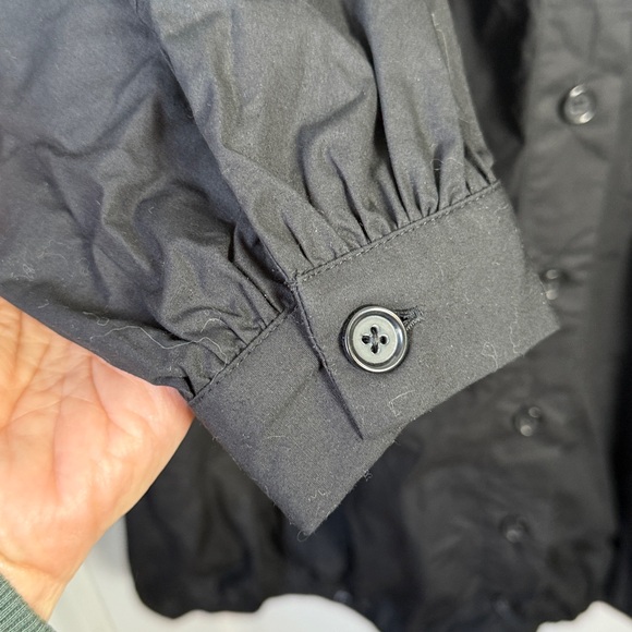 Zara Big Collar Poplin Bubble Hem Dress in Black W2163 Sz S - Picture 8 of 11